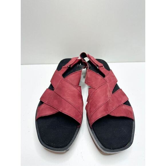 Munro Sandals Size 8 Red Slingback Open Toe Micah Comfort Shoes - Picture 5 of 10
